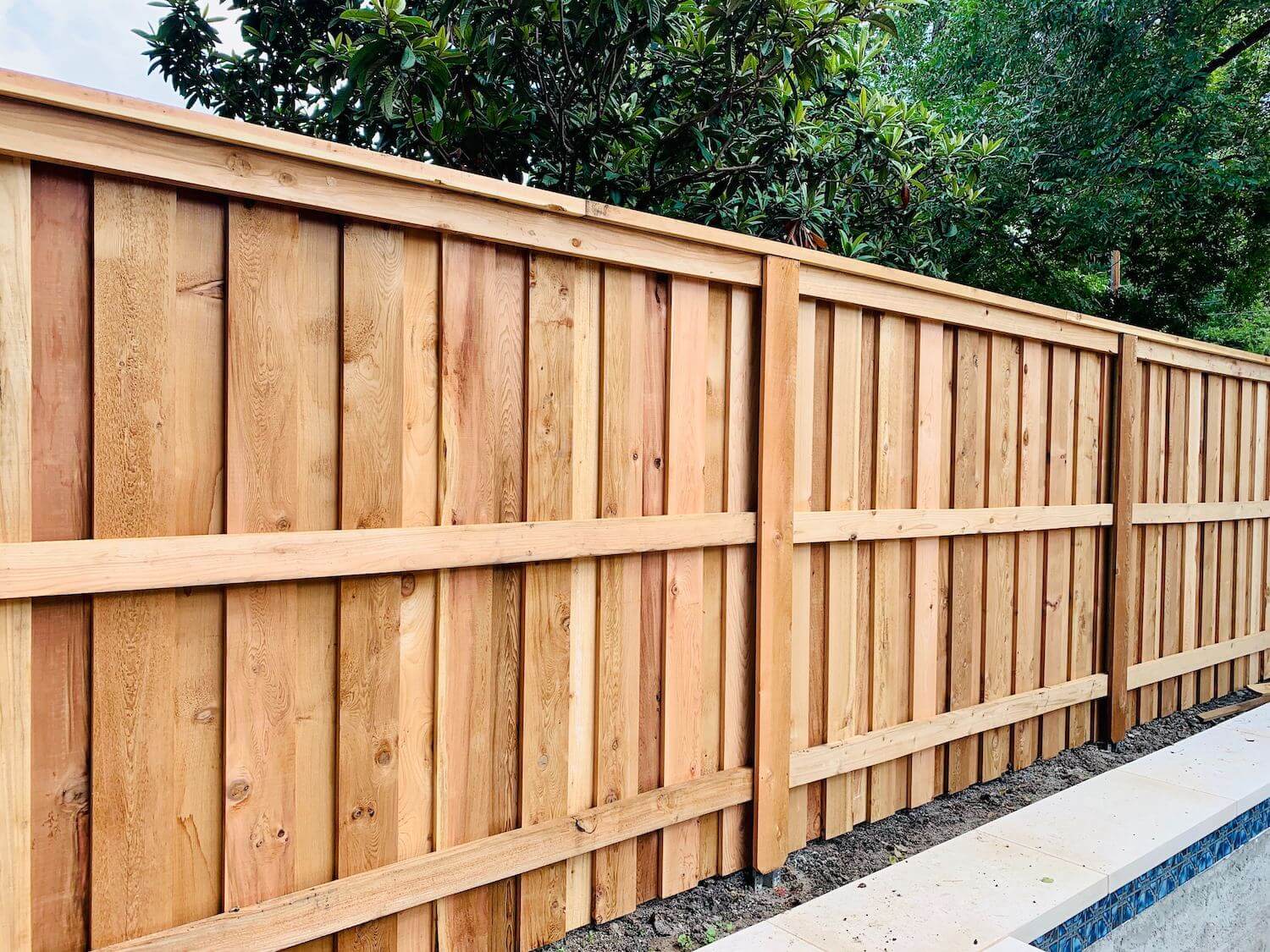 Custom cedar privacy fence